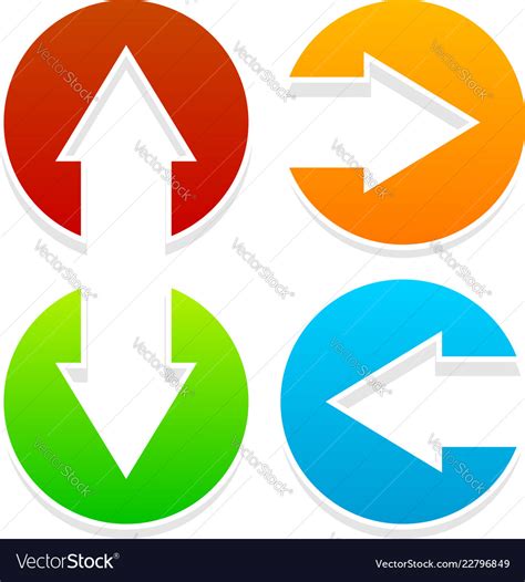 Arrow Icons Pointing Left Right Up And Down Vector Image