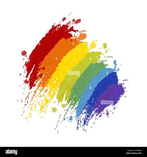 Rainbow Paint Splash With Texture Isolated On White Stock Vector Image