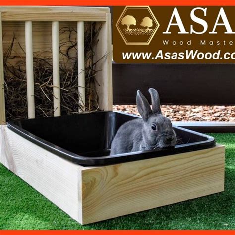 Large Hop Box Rabbit Bunny Hay Feeder And Litter Pan Combo Etsy