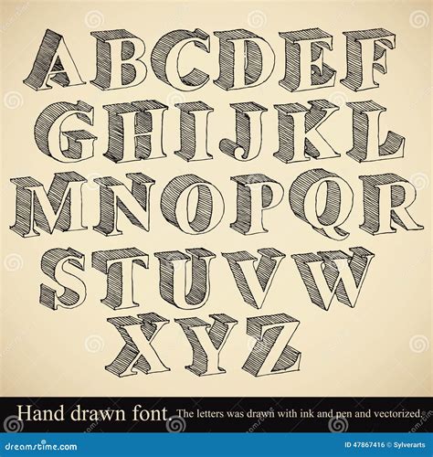 Hand Drawn 3d Font Stock Vector Illustration Of Grammar 47867416