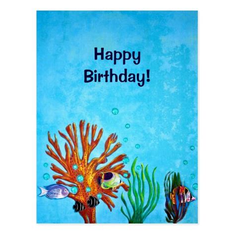 Coral Reef Happy Birthday Postcard Zazzle