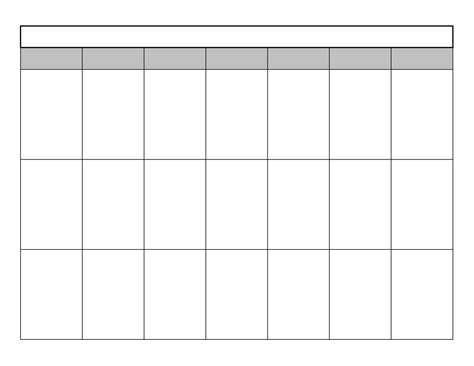 Clear Calendar One Week Template Calendar Printables Free Templates