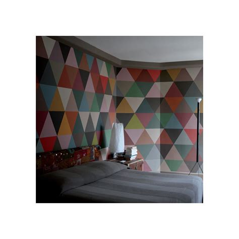 Mosaic Triangles 182x280cm Wallpaper 2 Strips Multicoloured