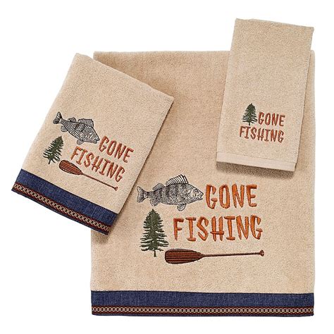 Avanti Gone Fishing Fingertip Towel In Linen Fingertip Towels Hand