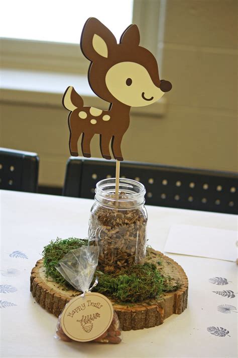 Woodland First Birthday Centerpiece Forest Animal Party Etsy In 2020