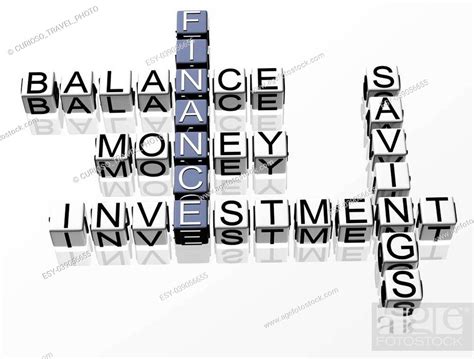 3d Finance Crossword Text On White Background Stock Photo Picture And