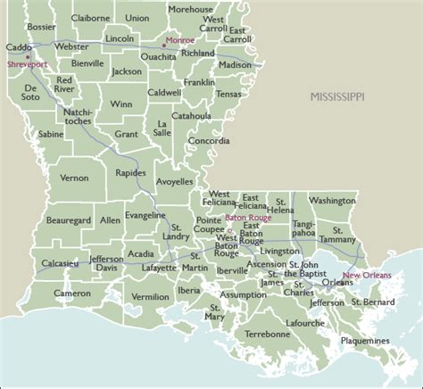 Louisiana Map With Parishes Iqs Executive