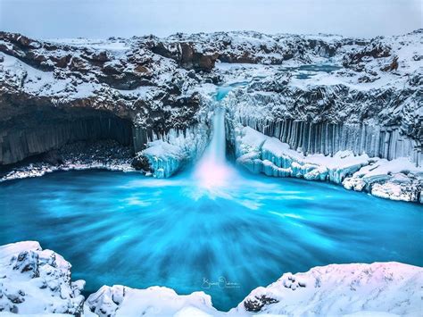 Aldeyjarfoss A Magical Semi Frozen Waterfall In The Highlands Of