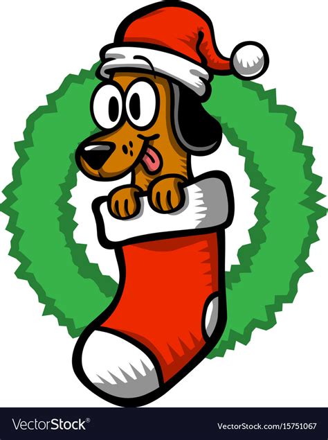 About 1% of these are stuffed & plush animal, 0% are action figure, and 0% are other toys & hobbies. Cartoon dog santa hat christmas stocking Vector Image