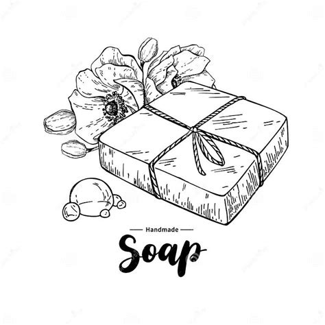 Handmade Natural Soap Vector Hand Drawn Organic Cosmetic With Flower