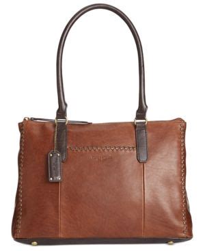 Tignanello Classic Whipstitch Vintage Tote Brown Handbag Accessories