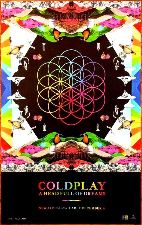 Coldplay A Head Full Of Dreams Ltd Ed Rare Litho Tour Poster Bonus