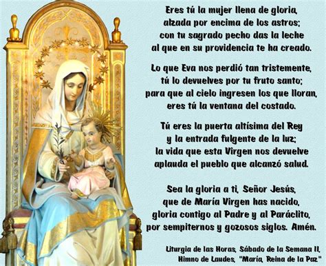 Liturgia De Las Horas Sábado De La Semana Ii Himno De Laudes María