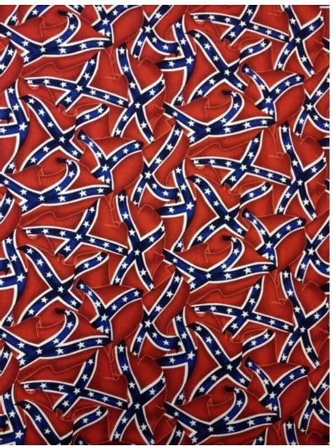 Civil War History Confederate Flag Reenactment Print Cotton Fabric