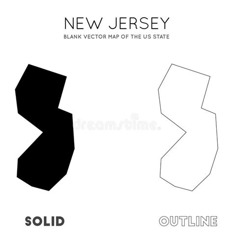 New Jersey Map Stock Vector Illustration Of Black 159149677