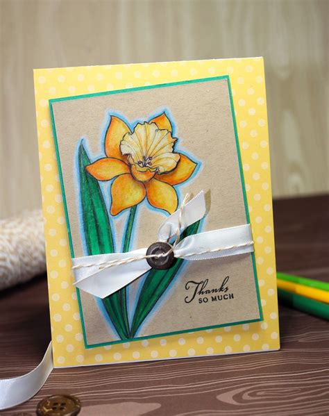 A Card Making Blog By Natasha Trupp Pencil Crayon Daffodil