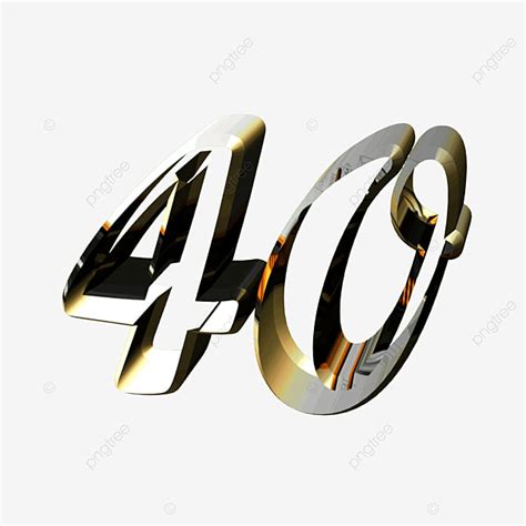 Number 40 Vector Hd Png Images With 3d Hollow Numbers And A New Start