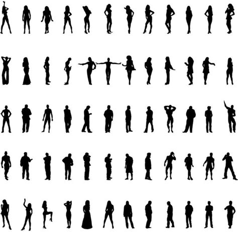 People Silhouettes Vector Set Vectors Images Graphic Art Designs In