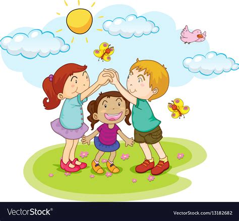 Children Playing Game In Park Royalty Free Vector Image
