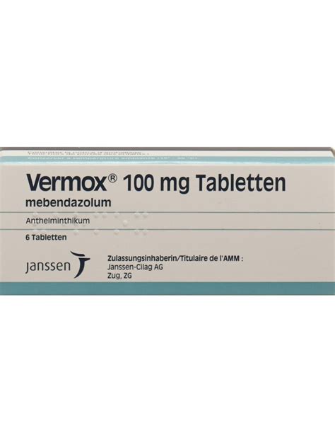 Vermox Tabl 100 mg 6 Stk jetzt bestellen | Coop Vitality