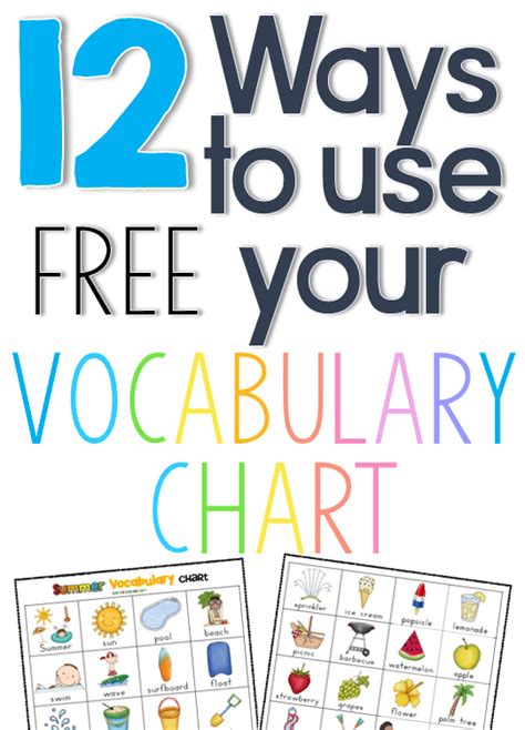12 Ways To Use A Free Vocabulary Chart Clever Classroom Blog