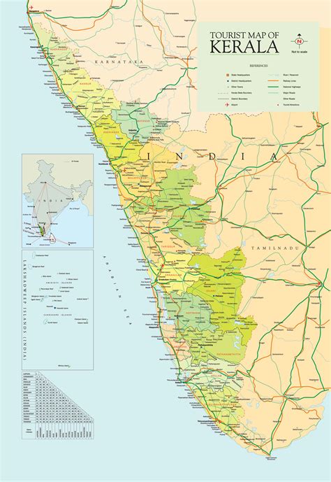 Political Map Of Kerala Kerala Red Highlighted In Map Of India Stock