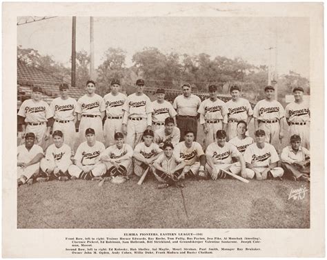 Hakes 1941 Elmira Pioneers Baseball Team Photo Premium