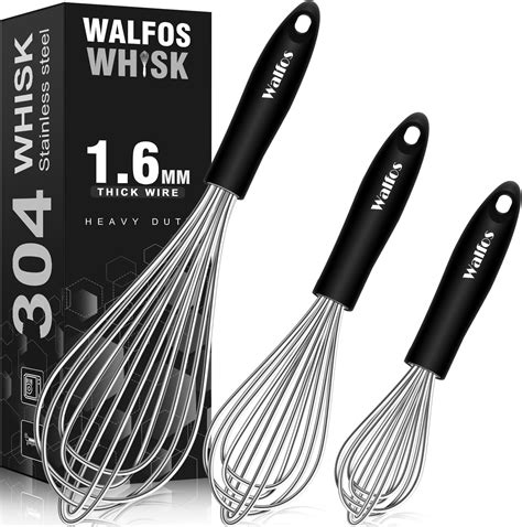 Stainless Steel Whisk Set 3 Packs Balloon Whisk Thick Stainless