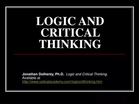 Ppt Logic And Critical Thinking Powerpoint Presentation Free