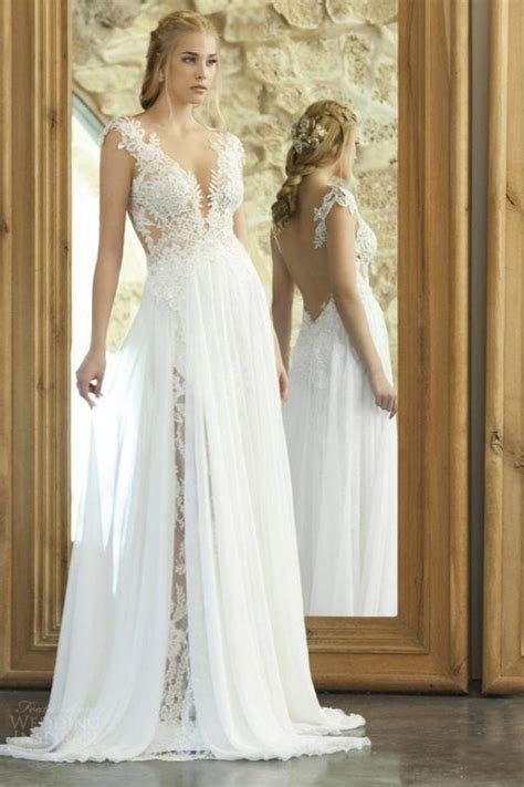 New Arrival Elegant Summer Beach Wedding Dresses 2015 With Chiffon Lace