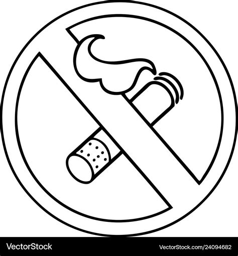 black and white cartoon no smoking cigarette sign stock vector art