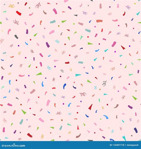 Colorful Confetti On Pink Background Cute Festive Seamless Pattern