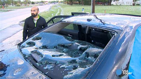 Softball Sized Hail Smashes Windows Slams Texas