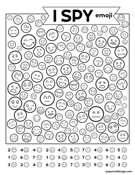 736x924 i spy printable worksheets for kids i spy. Free Printable I Spy Emoji Game - Paper Trail Design