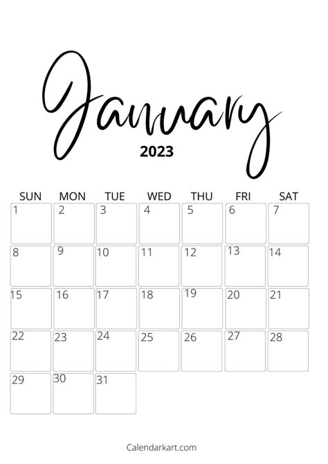 Free Printable January 2023 Calendar 6 Pages Free Printable