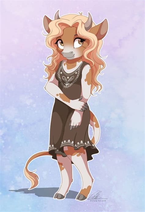 Commission Cow Girl By Dvixie On Deviantart In 2020 Furry Cow Art Furry Drawing