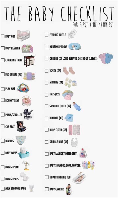 Ohsofickle My First Baby Checklist