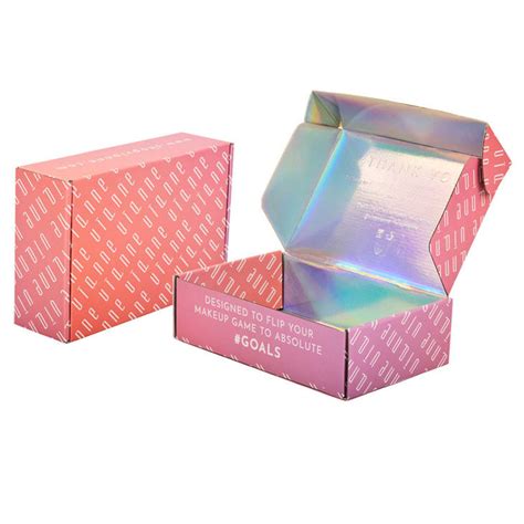 Custom Color Printed Iridescent Holographic Box Makeup Mailer
