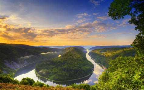 River Bend Panoramic View Mac Wallpaper Download Allmacwallpaper