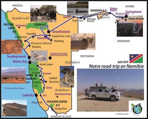 Carte De Notre Traversée De La Namibie Les Obsrêveurs