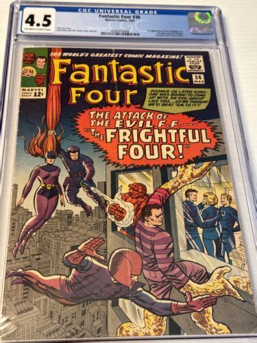Fantastic Four 36 1966 Cgc 45 1st Appearance Medusa And Frightful