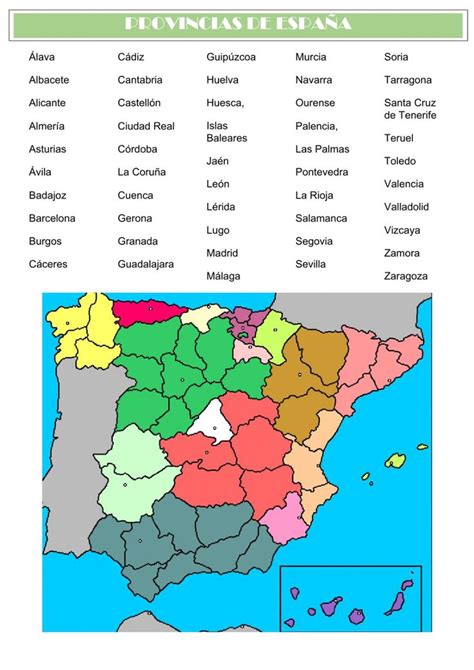 Provincias de españa Ficha interactiva