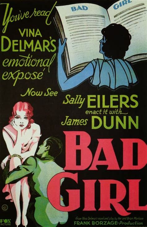 james dunn and sally eilers in bad girl 1931 bad girl movie posters vintage classic movie