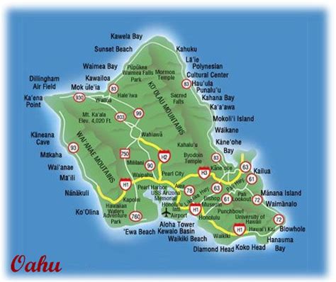Oahu Oahu Map Oahu Hawaii Hawaii Travel Oahu Map