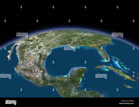 3d Satellite Image Of The Gulf Of Mexico Stock Photo Alamy