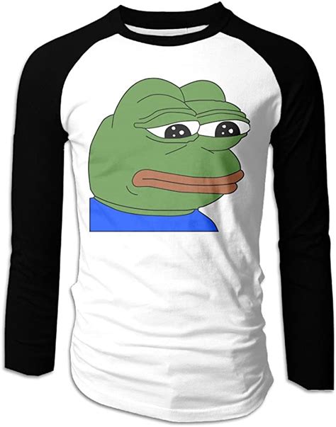Sad Pepe The Frog Emotion Mens Long Sleeve Raglan Shirts