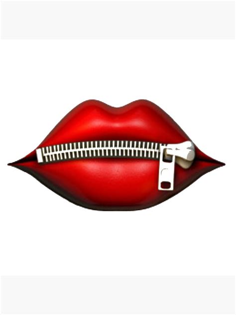 Zipped Red Lips Graphic Art Print For Sale By Littleluxuries Redbubble