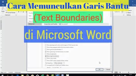 Cara Memunculkan Garis Bantu Atau Text Boundaries Pada Microsoft Word