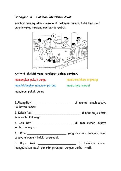 Latihan Bahasa Melayu Tahun Bina Ayat Membina Ayat Worksheets And