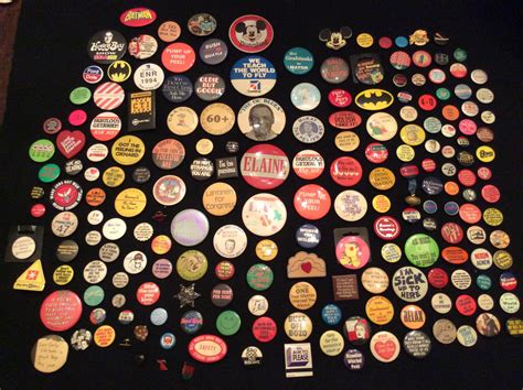 Lot Novelty Pinback Buttons And Pins